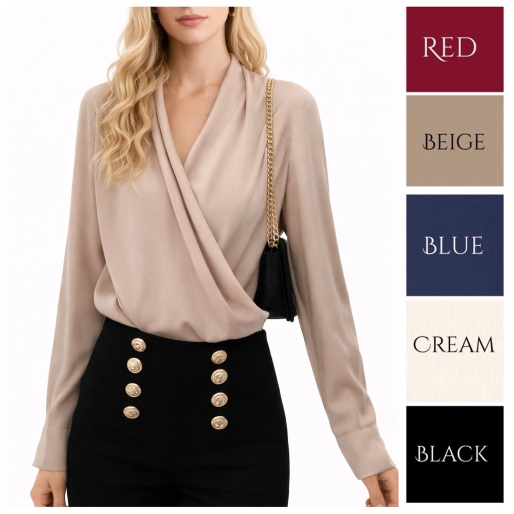 Silky Draping Blouse Top